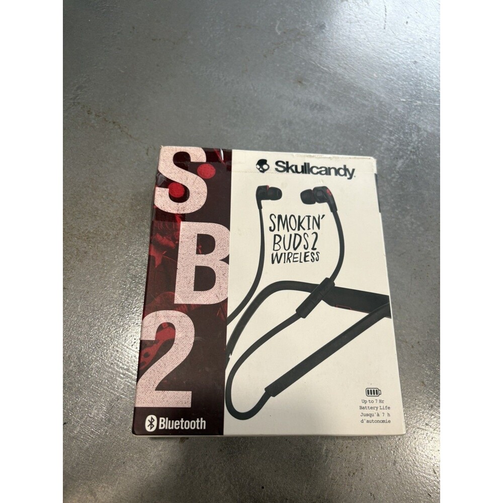 New / open Box Skullcandy Smoking Buds 2 Bluetooth Headphones damaged box / NEW